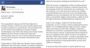 Legislator unsure if First Amendment should cover Islam Islam and the First Amendment