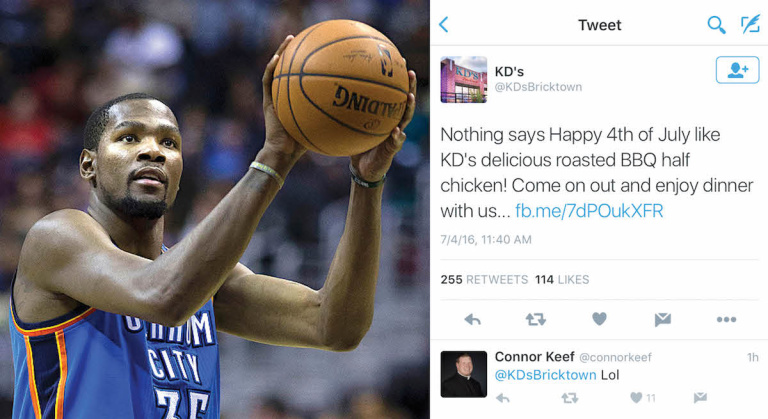 ROC Nation’s Durant reveal made OKC hot dogs soggy
