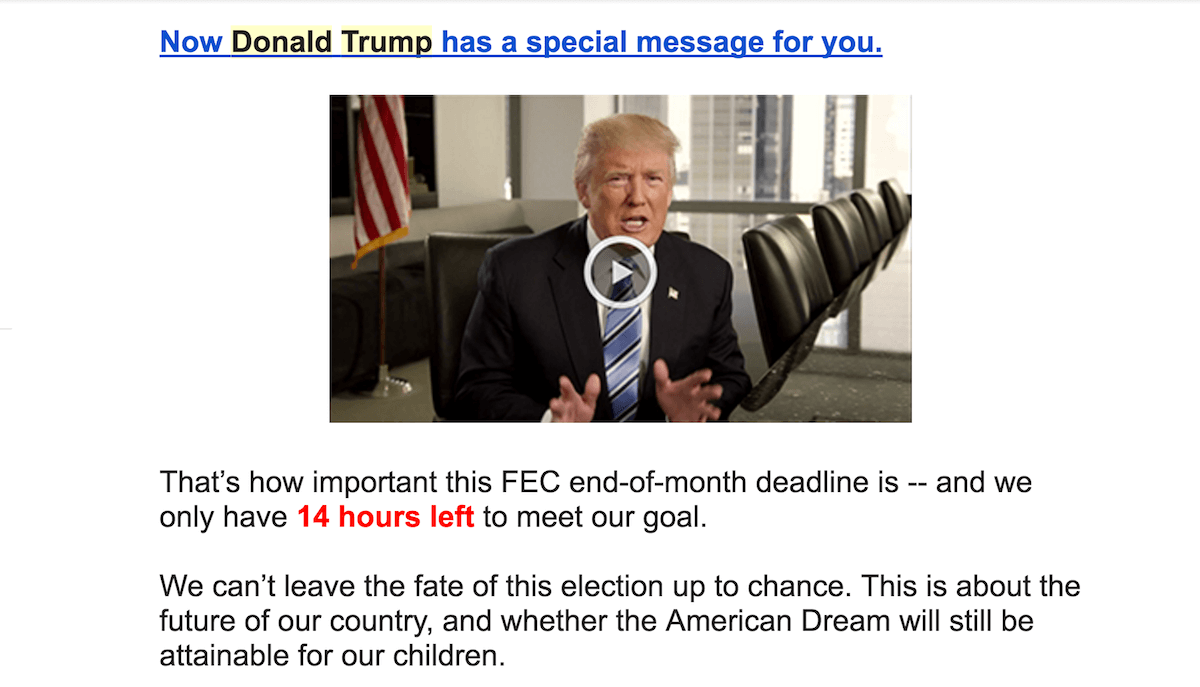 Outraised: Trump emails signal Clinton fundraising lead