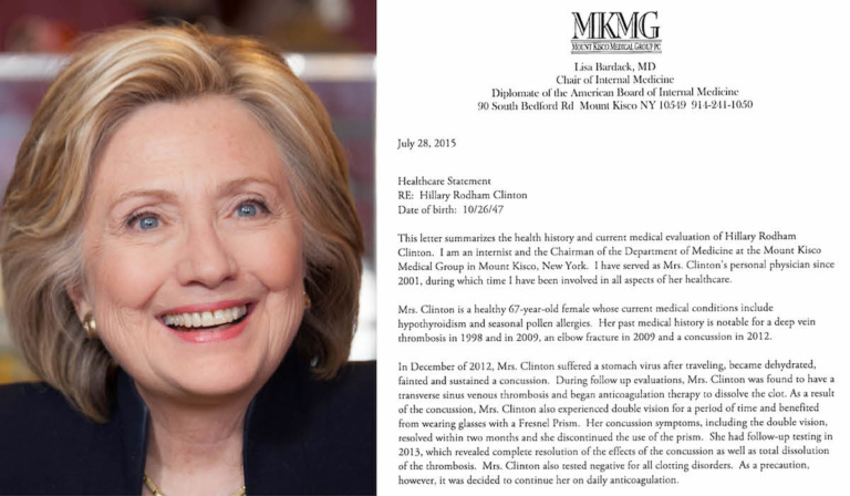 Pneumonia: Hillary Clinton’s sputum enters public discourse