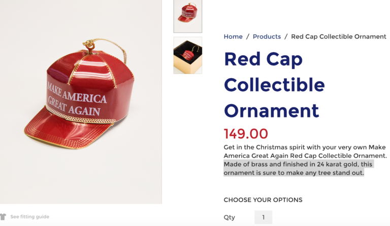 Make America Buy Crap Again: Trump’s $149 ornament