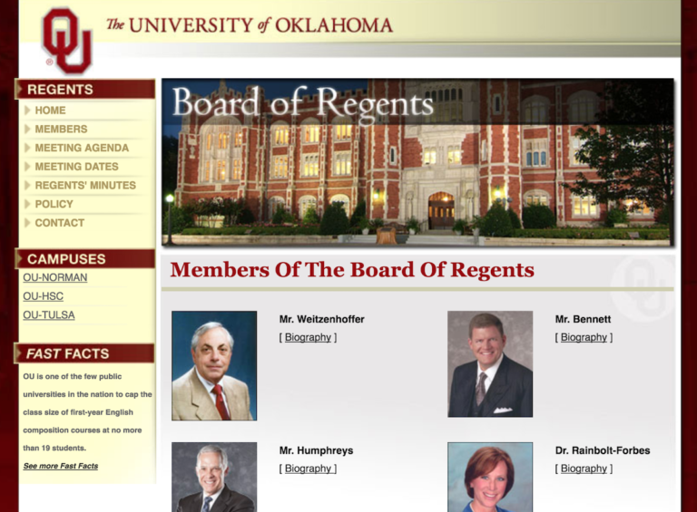 Past minutes unavailable as OU Regents meet today