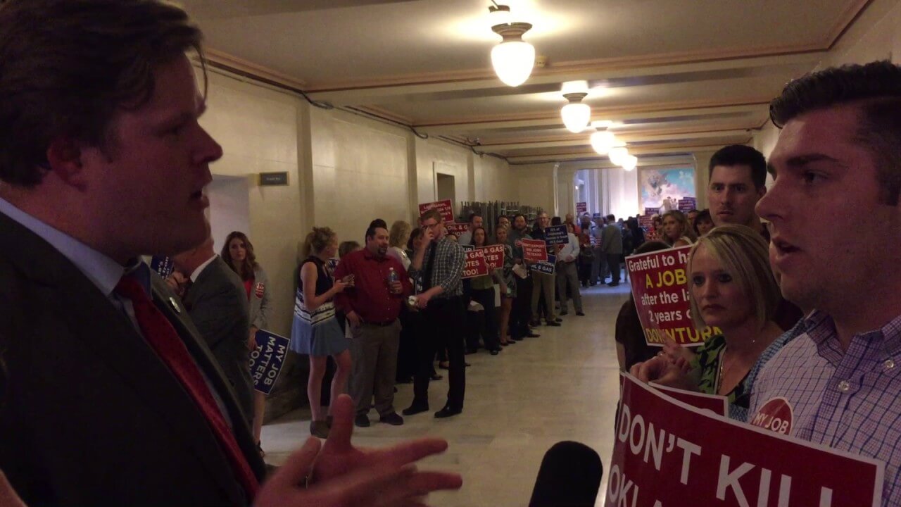 VIDEO: Rep. Forrest Bennett, demonstrator debate GPT