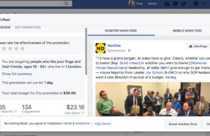 Political articles on Facebook: To boost or not to boost? Facebook boost