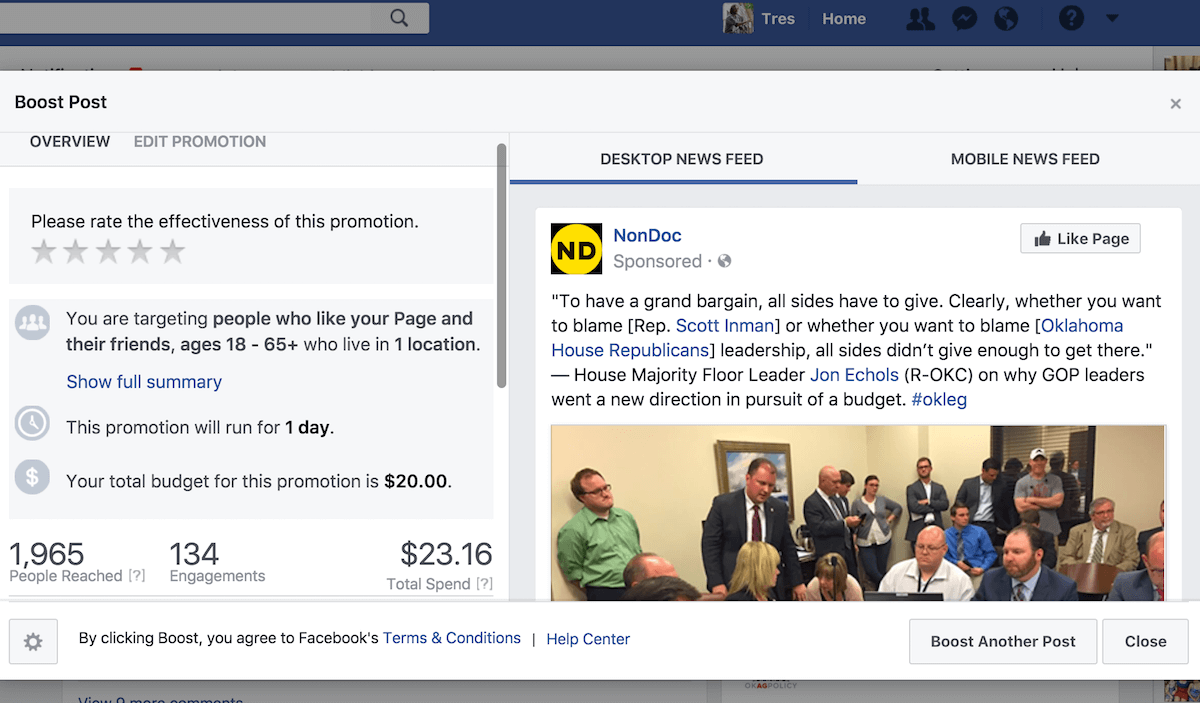 Political articles on Facebook: To boost or not to boost?