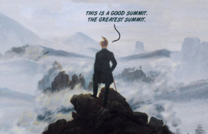 At summit, Trump stands above the Sea of Fog summit