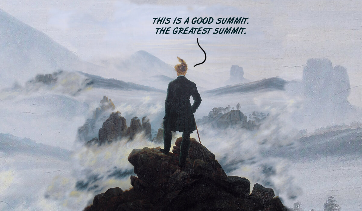 At summit, Trump stands above the Sea of Fog