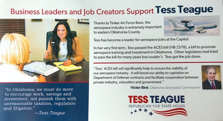 Rep. Tess Teague campaign flier irks Aeronautics Commission director