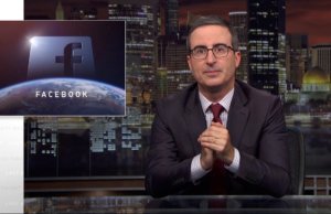 John Oliver discovers that Facebook is a toilet