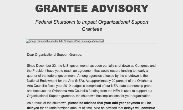 Federal shutdown delaying $595k to Oklahoma arts orgs