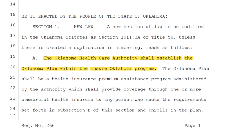 Insure (more of) Oklahoma: SB 605 passes committee