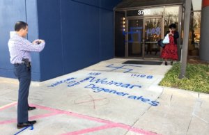 Racist graffiti stains Oklahoma Democratic Party HQ Oklahoma Democratic Party