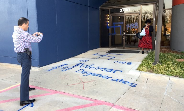 Racist graffiti stains Oklahoma Democratic Party HQ