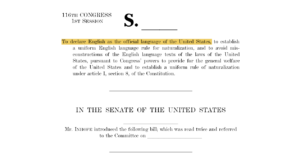 Inhofe introduces bill to make English national language national language