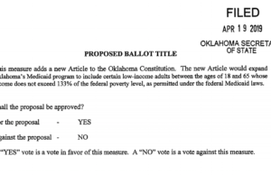 Oklahoma Medicaid expansion ballot initiative filed Medicaid expansion ballot initiative