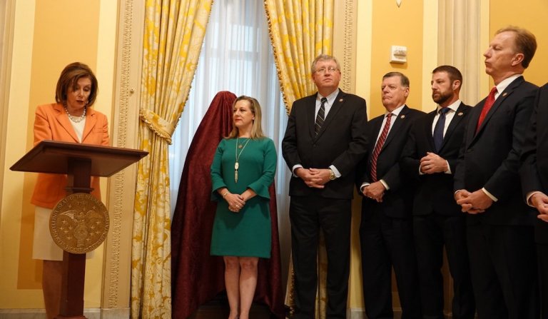 Pelosi, OK delegation welcome Carl Albert back to Washington