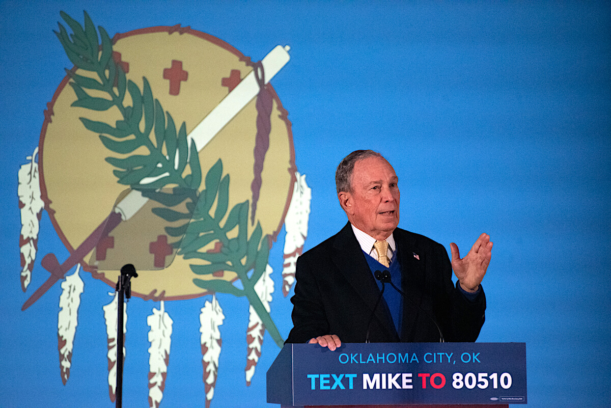 Back in Oklahoma, Mike Bloomberg calls Donald Trump a ‘schoolyard bully’