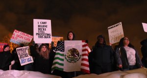 30-degree weather not enough to hold back Trump rally protesters in Iowa Trump rally