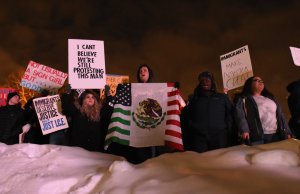 30-degree weather not enough to hold back Trump rally protesters in Iowa Trump rally
