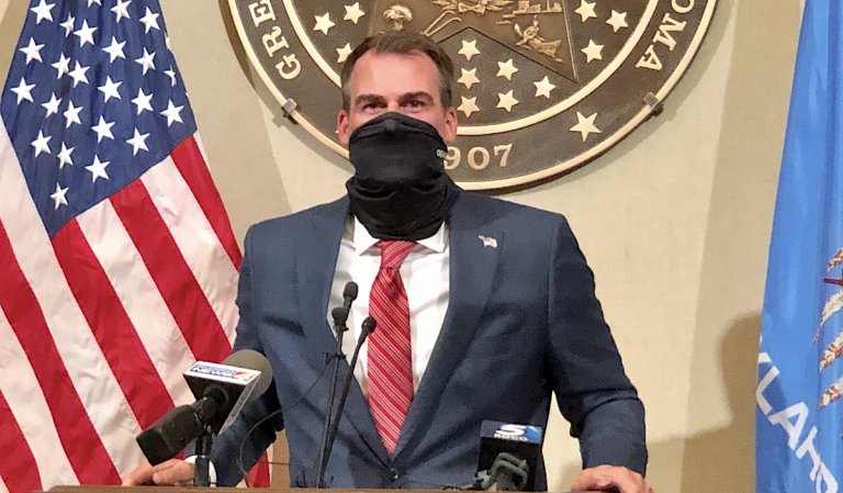 ‘It’s this easy’: After weeks of questions, Gov. Kevin Stitt encourages masks