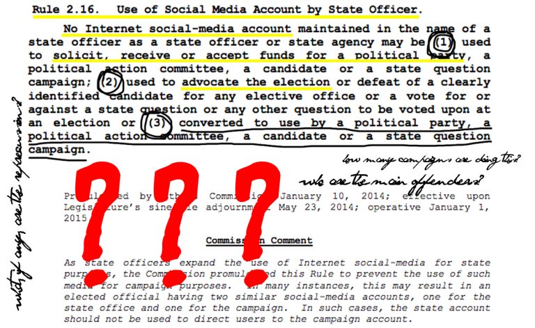 Ambiguous social media rule leaves legislators in an ethical limbo