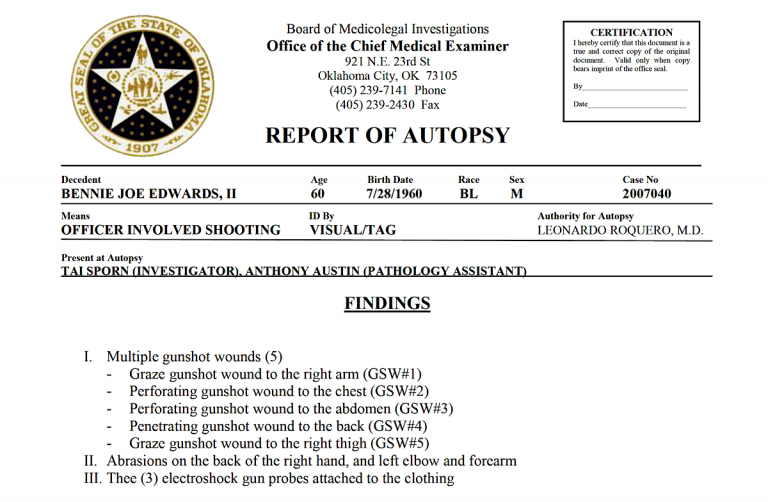 Manslaughter charge for OKCPD officer Clifford Holman in Bennie Edwards death