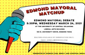 Edmond mayoral debate set for Wednesday, March 24 Edmond mayoral debate