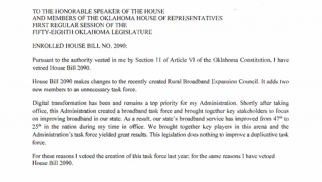Stitt vetoes