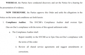 Epic board agrees to SVCSB settlement terms Epic settlement