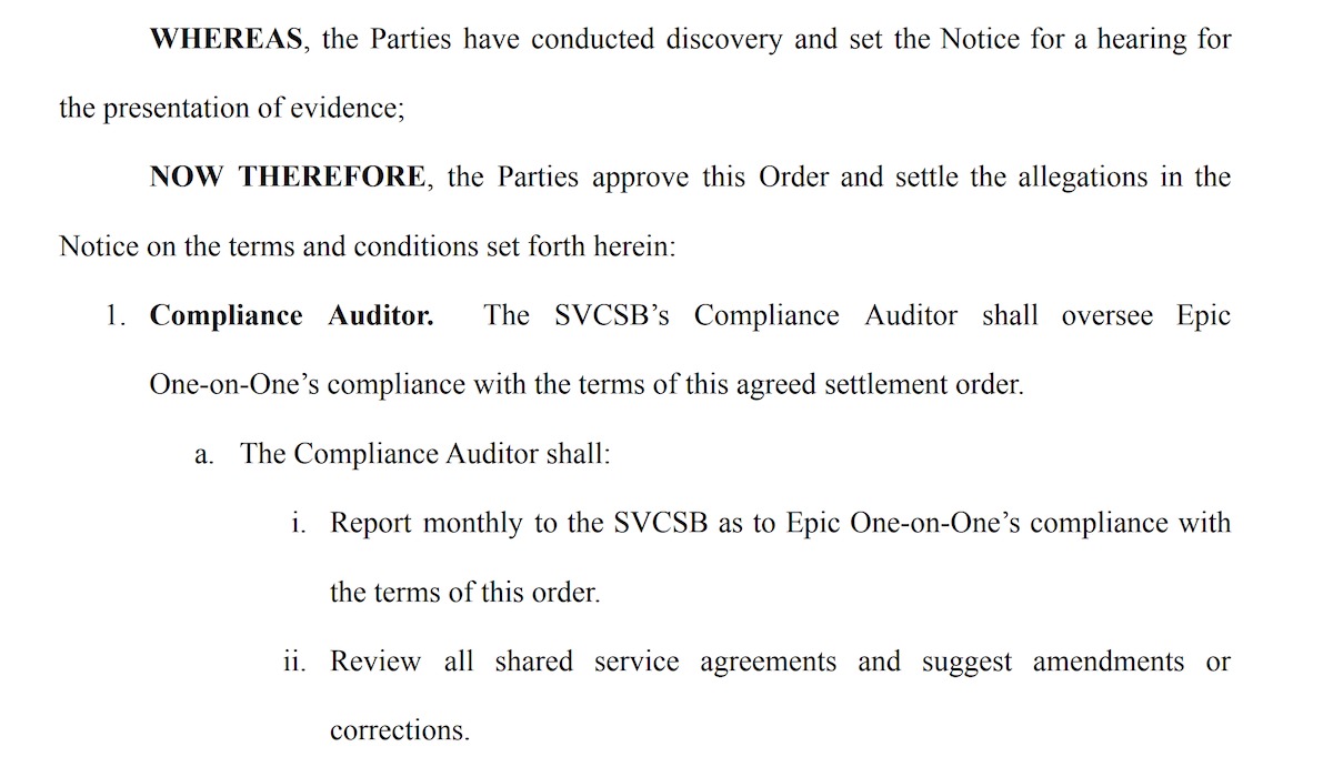 Epic board agrees to SVCSB settlement terms