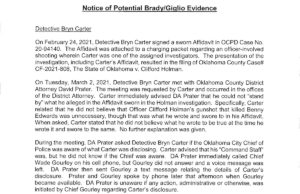 In Bryn Carter affidavit falsehood, OKCPD cleared its own detective Bryn Carter