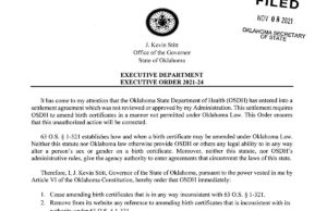 Stitt issues executive order on amending birth certificates amending birth certificates