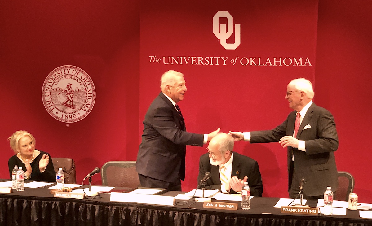 Cawley and Purcell bid OU Board of Regents farewell
