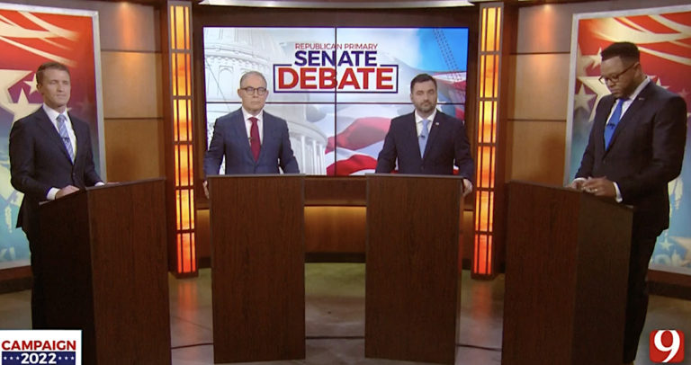With Mullin missing, other GOP Senate candidates tout conservative credentials in debate