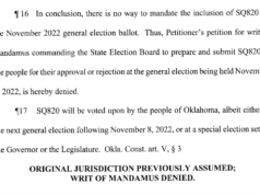 Court denies request to allow SQ 820 on Oklahoma’s November ballot SQ 820