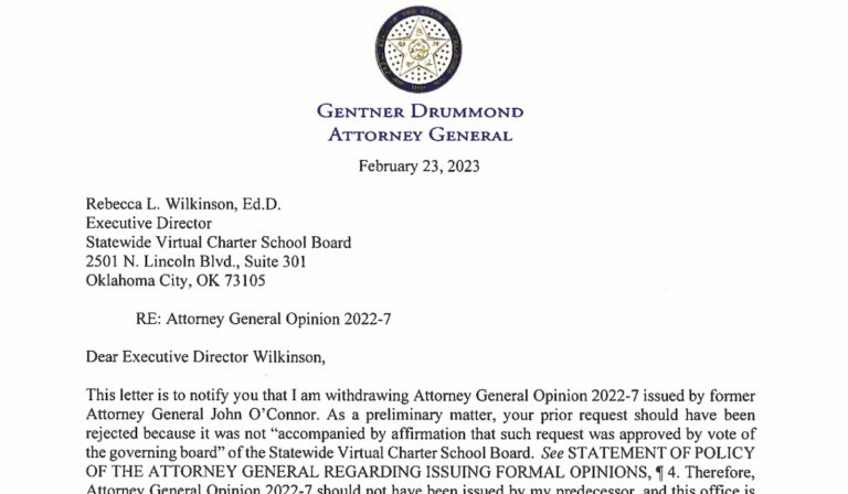 ‘Law is currently unsettled:’ Drummond withdraws O’Connor’s religious charter school opinion