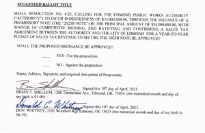 Seeking vote on Edmond city projects, Brian Shellem files 3 referendum petitions Edmond referendum petitions