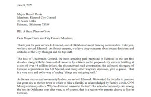 ‘Things are not going well:’ Former Edmond mayors voice concern with city management Former Edmond mayors letter