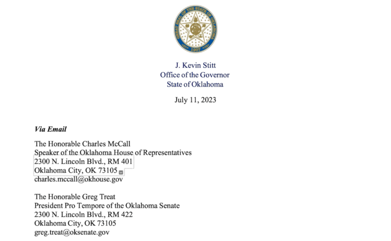Stitt’s counsel to Legislature: Drummond lacks authority to take over gaming compact suit