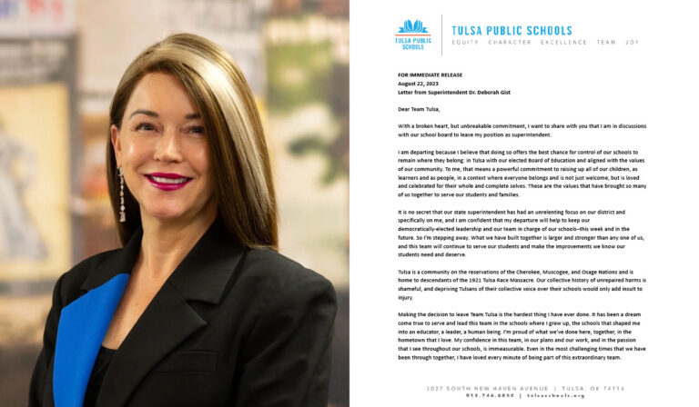 Ahead of state board decision, TPS Superintendent Deborah Gist announces departure