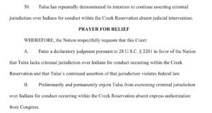 Muscogee Nation sues City of Tulsa in latest jurisdictional fight Muscogee Nation sues City of Tulsa