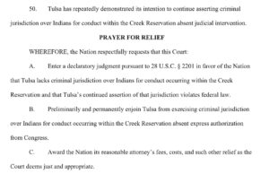 Muscogee Nation sues City of Tulsa in latest jurisdictional fight Muscogee Nation sues City of Tulsa