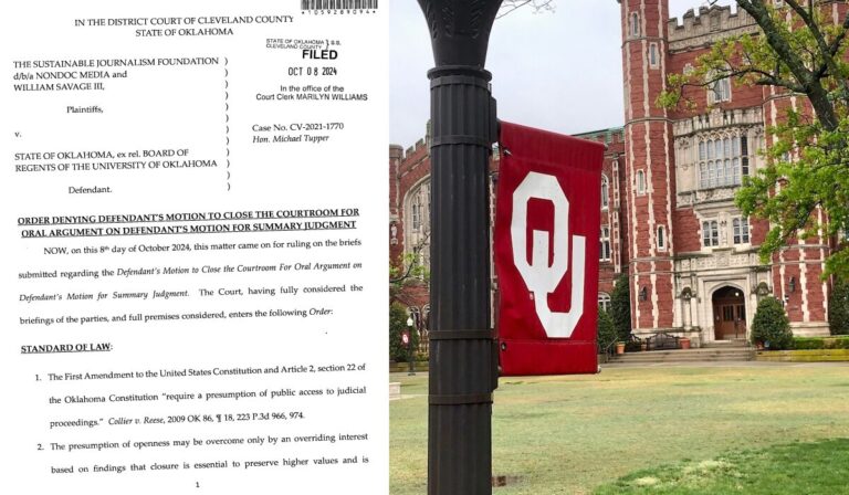 Judge denies OU request to close courtroom in Open Records Act case