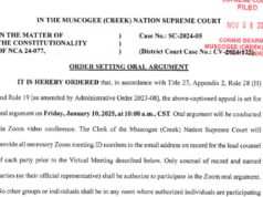 Muscogee Supreme Court: Freedman case spurs powers dispute over special justice law special justice law