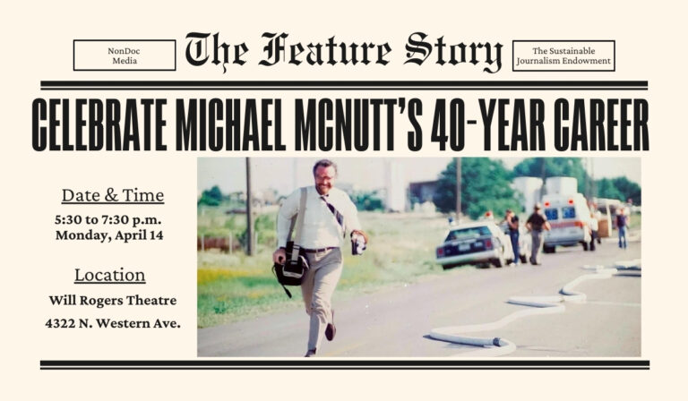 Celebrate the career of Michael McNutt, sustain community journalism
