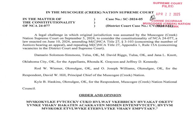 Muscogee Special Judge Law Order 4.22.25 special judge law unconstitutional