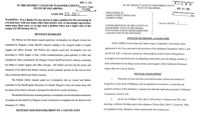 Grand jury petitions circulating in Wagoner, Kingfisher counties