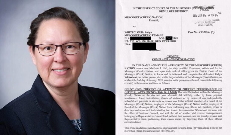 Muscogee Rep. Robyn Whitecloud charged with 4 counts of preventing official acts