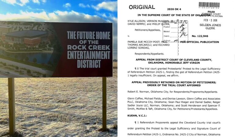 Supreme Court: Referendum challenge to Norman arena TIF ‘insufficient’