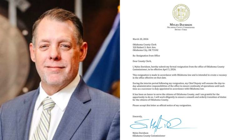 Embattled Oklahoma County Commissioner Myles Davidson resigns